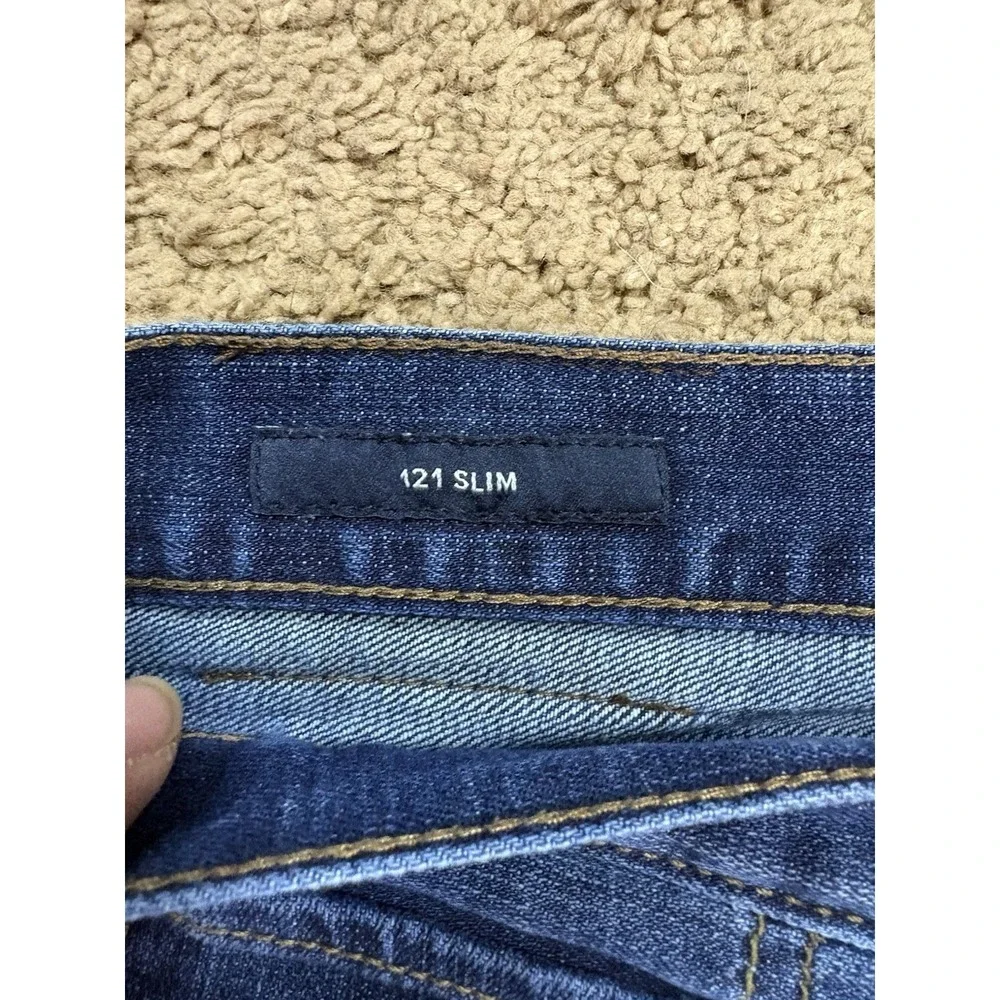 Lucky Brand 121 Slim Jeans Men 36/30 Blue Straight Leg Mid Rise Stretch Preppy